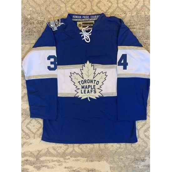 Men Toronto Maple Leafs 34 Auston Matthews Blue Stitched Jersey